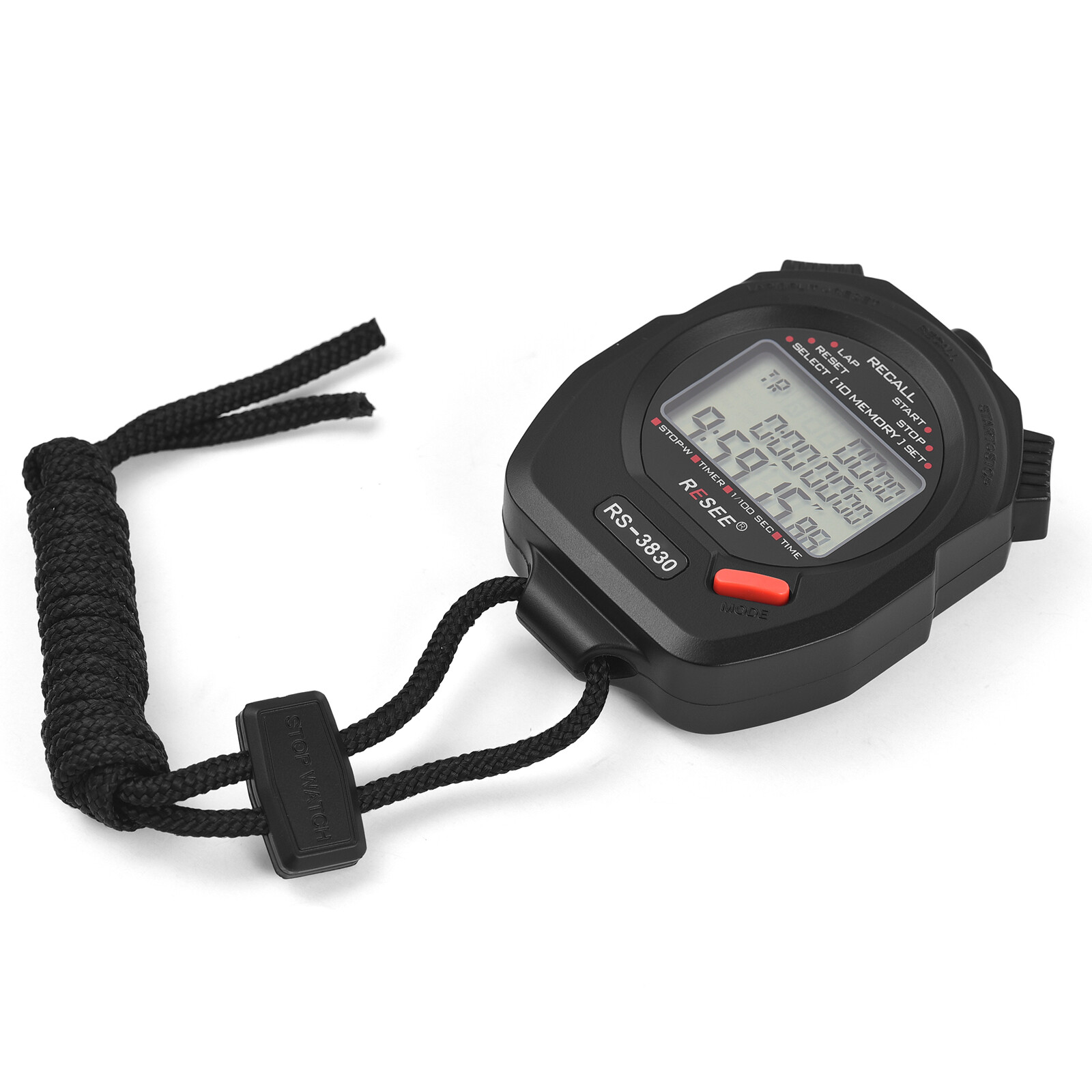 Sports Stopwatch Timer 30 Memory Digital Stopwatch 3 Rows Display Large Y3R4
