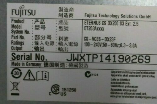 Fujitsu Eternus DX200 S3 Extension Shelf CS-VCES-DX23F 2x IOM 12G 24x 900GB HDD