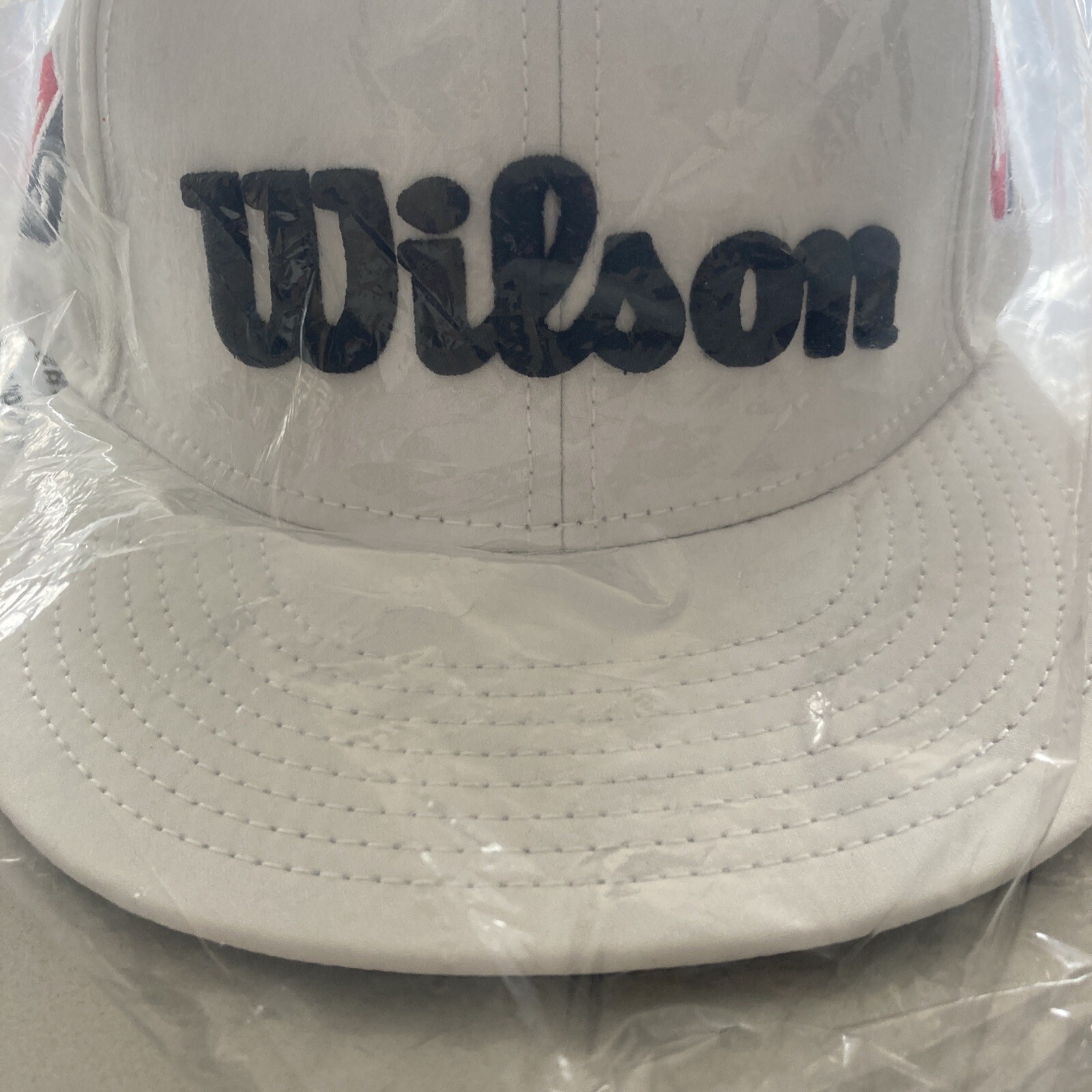 Wilson Golf Tour Baseball Hat Flat Brim Adjustable White Hat Cap Brand New!