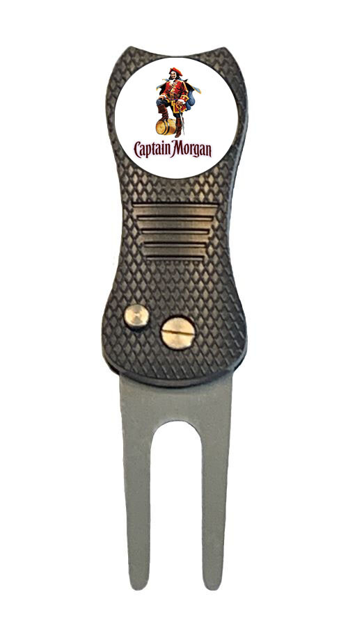 Captain Morgan Rum Golf Ball Marker w/ Premium Switchblade Divot Tool Liquor