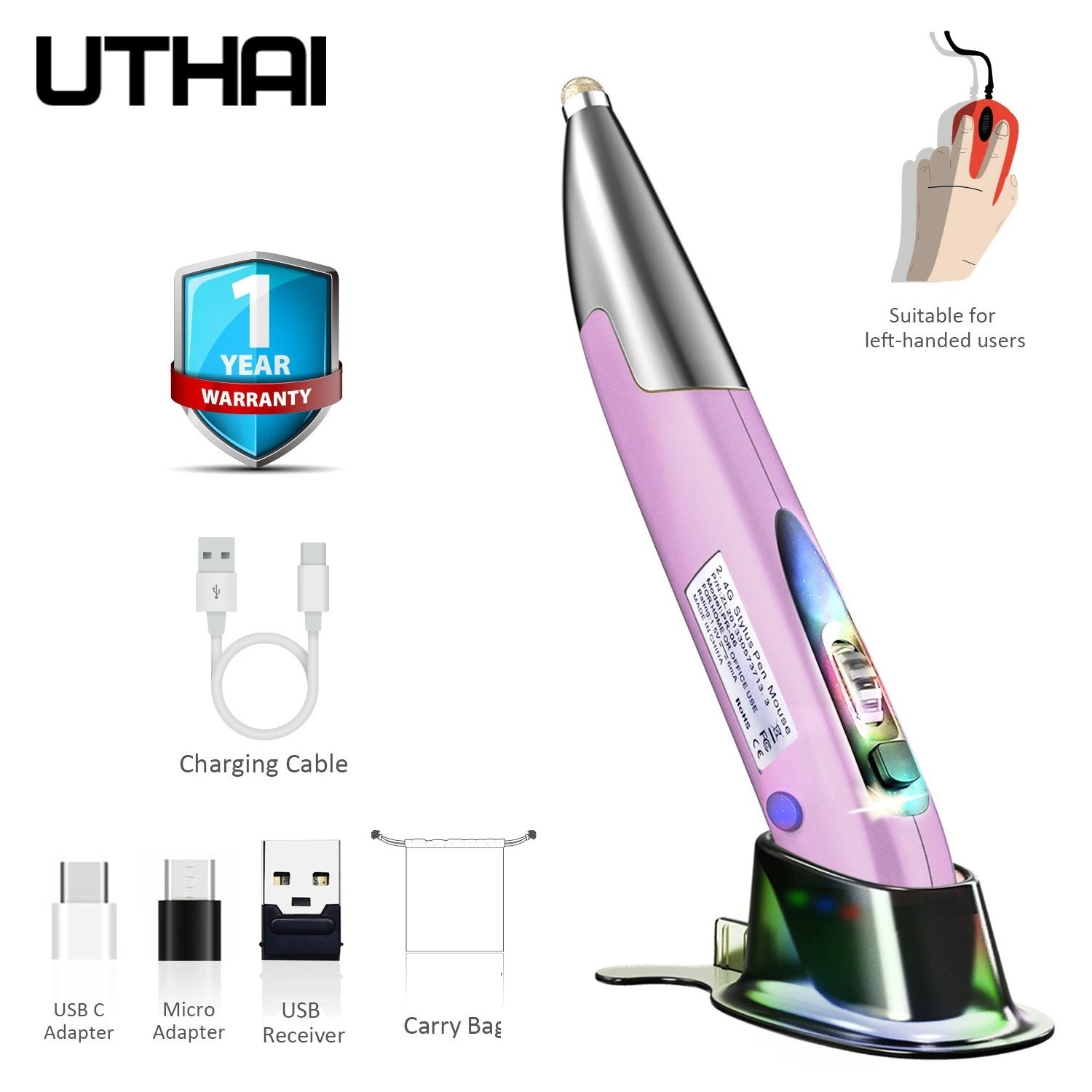 USB Computer Stylus PC Accessory Wireless 2.4G Mouse Type Personalized