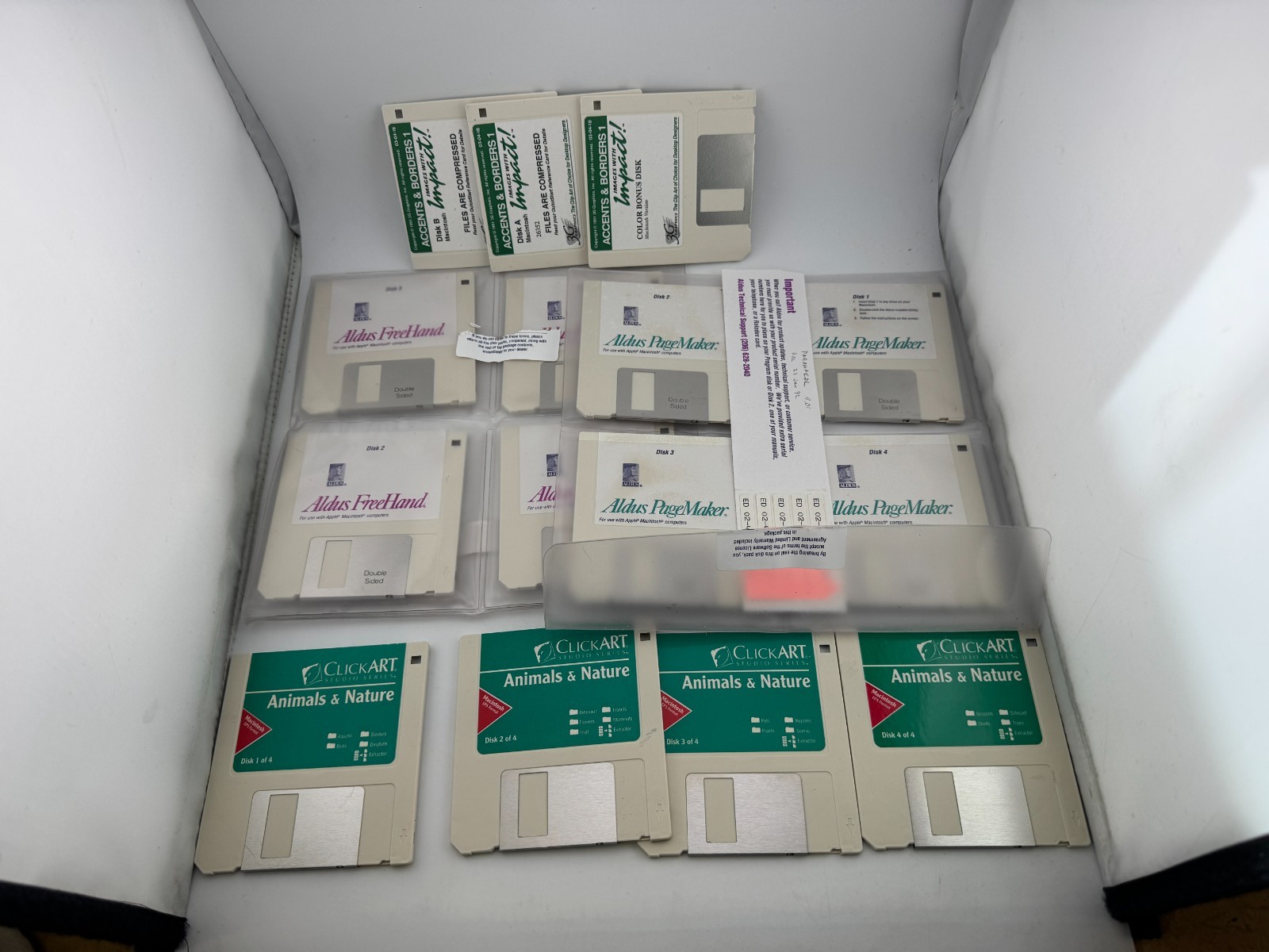 Vintage Apple Macintosh Software 3.5" Floppy Disks Aldus Freehand Pagemaker