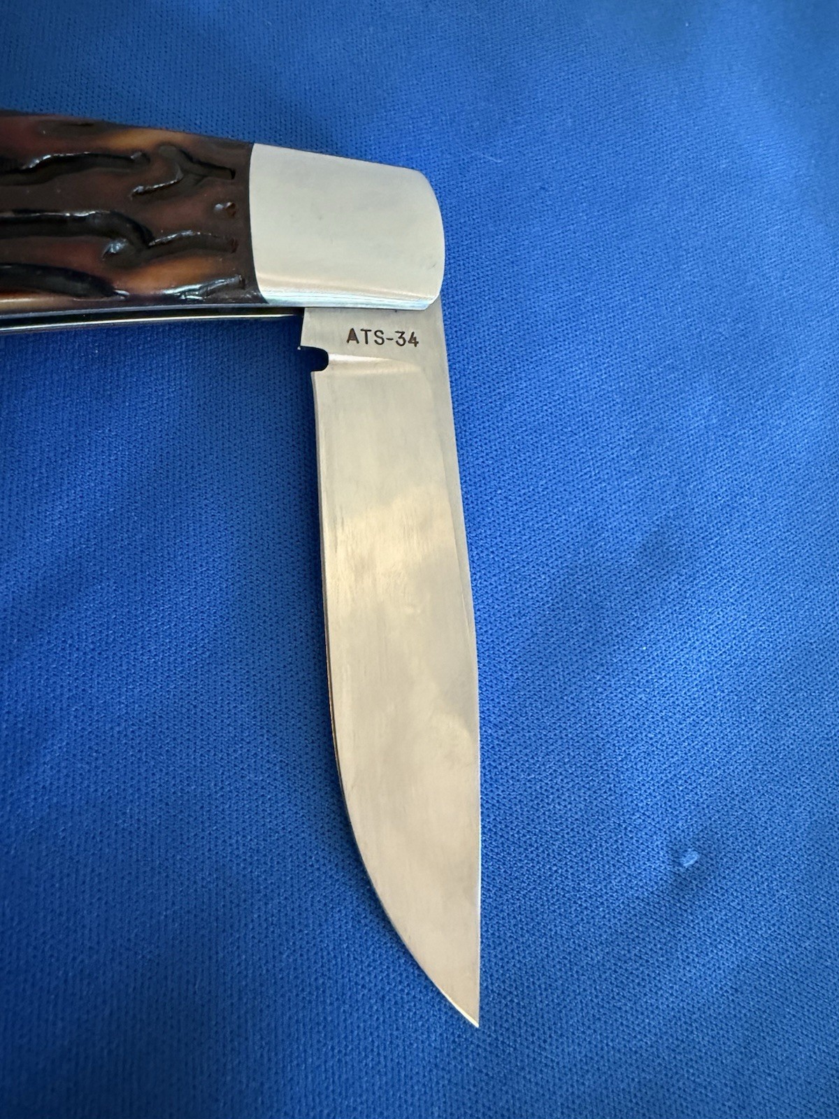 Custom Ray Cover Stag Handle Pocket Knife -- Mint and Unused