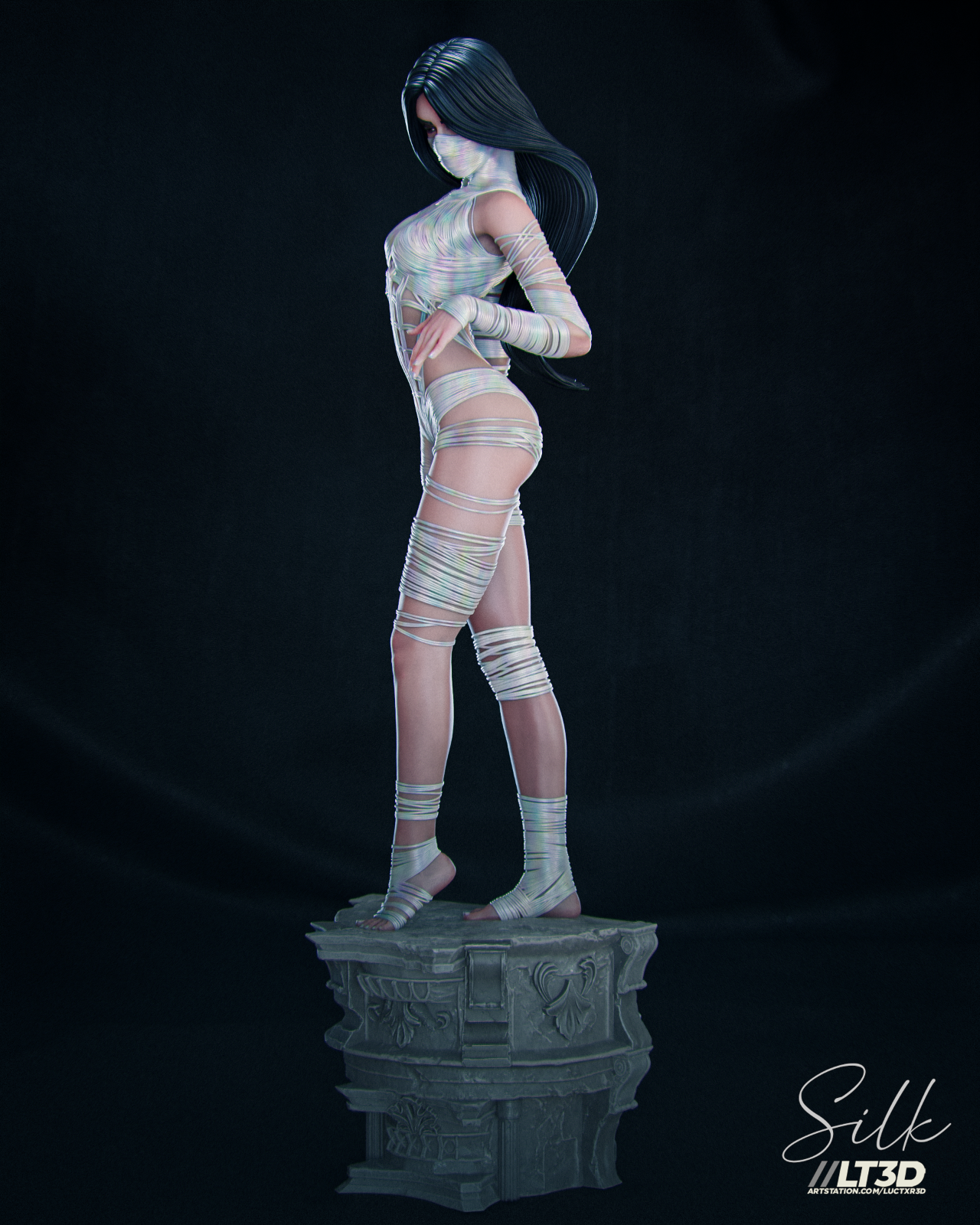 Silk (1) Unpainted 1/6 resin model kit and base abe