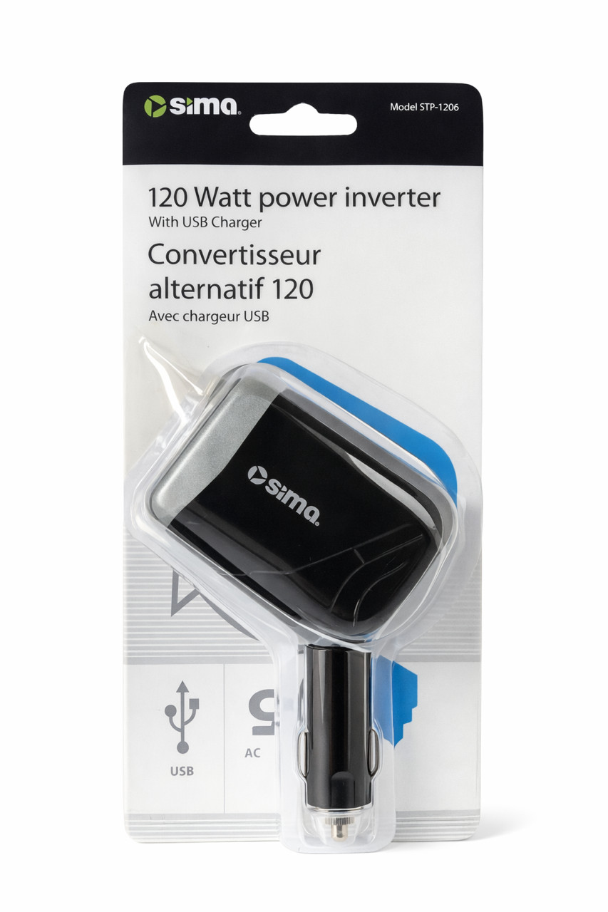 Car power cube 120 watt power inverter with usb charger sima
