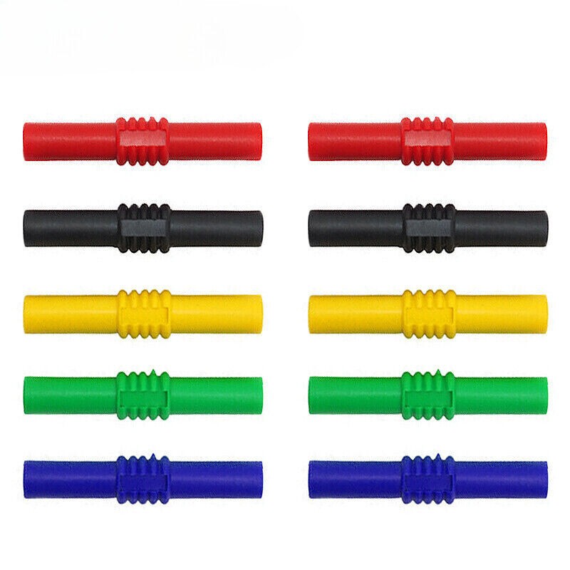 10PCS Insulated 4mm Banana Female to Female Socket Connector Extension Adapter