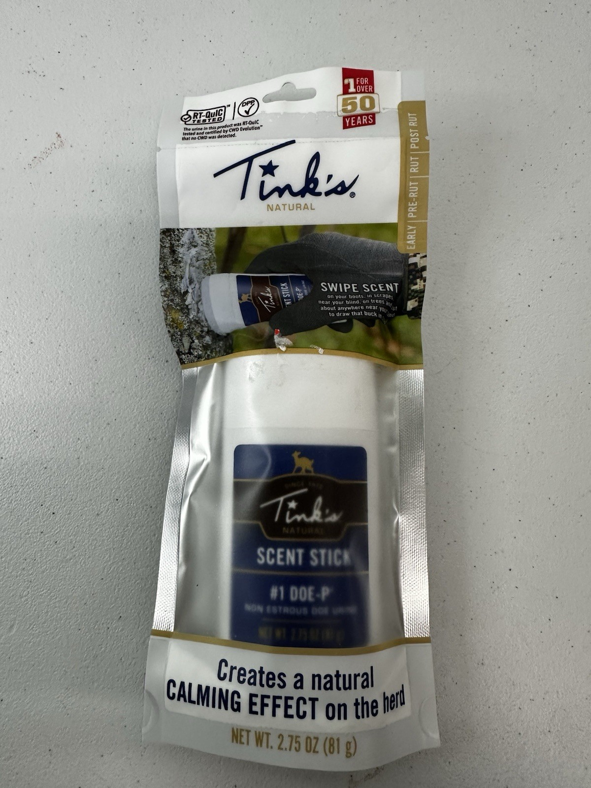 Tinks Natural Scent Stick #1 Doe-P Calming 2.75 oz  non-estrous doe urine