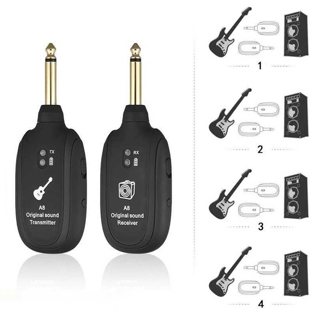 Professional Grade Wireless Guitar Transmitter & Receiver Rechargeable