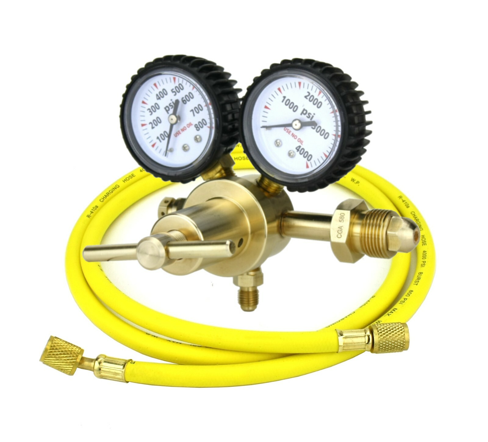 Nitrogen Gas Regulator 0-600 PSIG HVAC Purging, Pressure Charge  with Hose - SÜA
