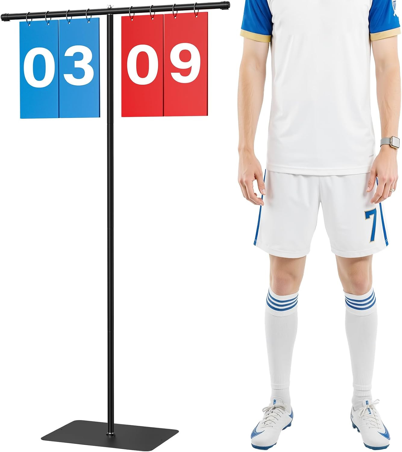 Filp Scoreboard with Adjustable Iron Stand, 60" Extra Large Score Keeper