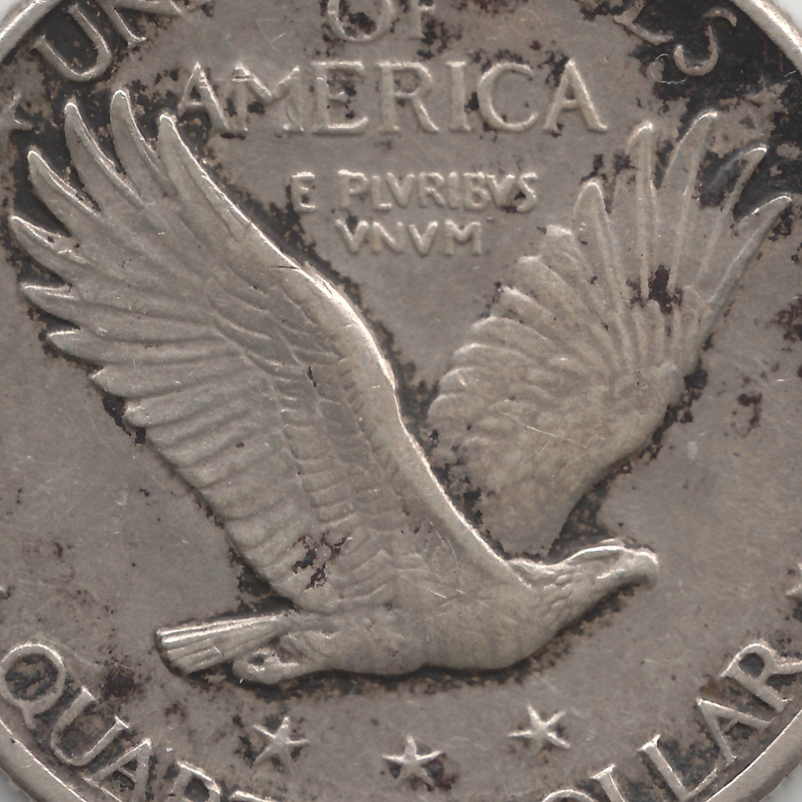 1927 D Standing Liberty Quarter, AU, dark toned