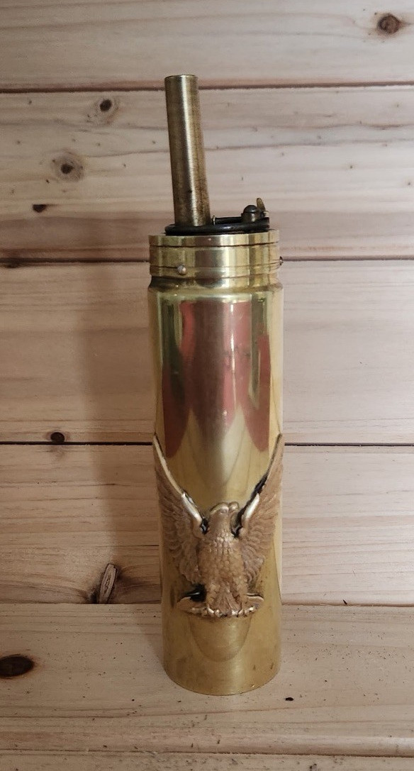 Brass Black Powder Flask with Eagle Emblem