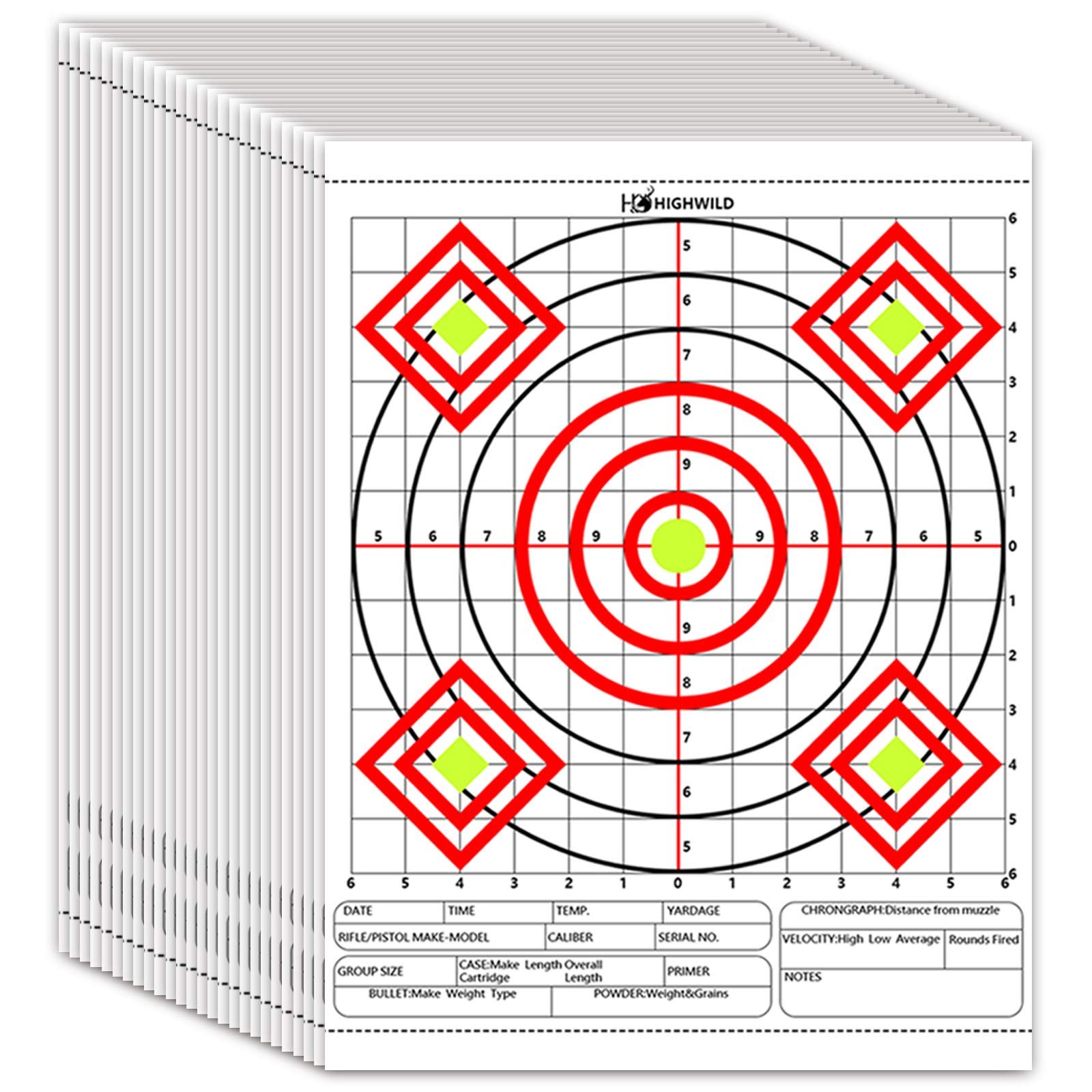 Highwild Paper Targets - Bullseye Target Sheet 13" x 17",