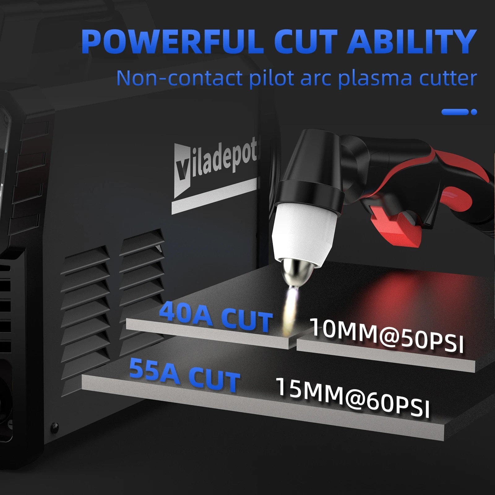 CUT55 MAX Plasma Cutter 55A Pilot Arc 220V Machine.