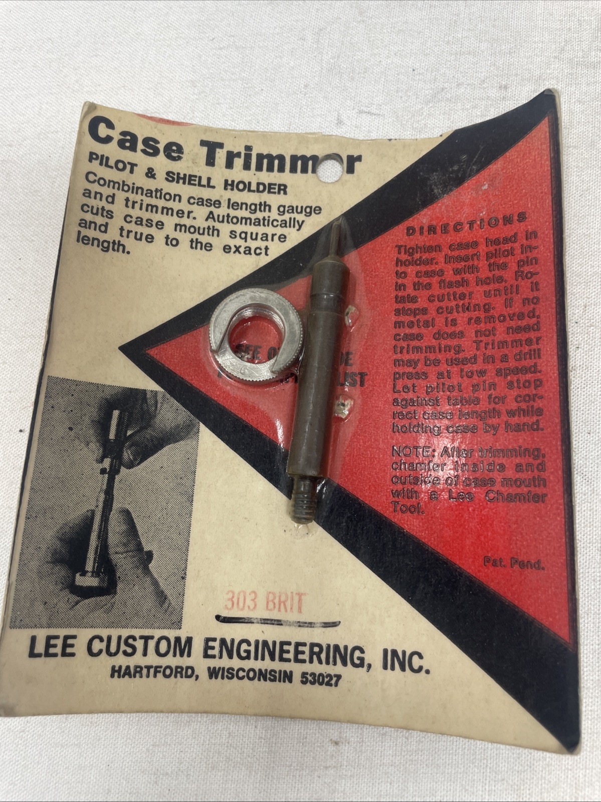 LEE CASE PILOT GAUGE AND SHELL HOLDER  303 BRITISH