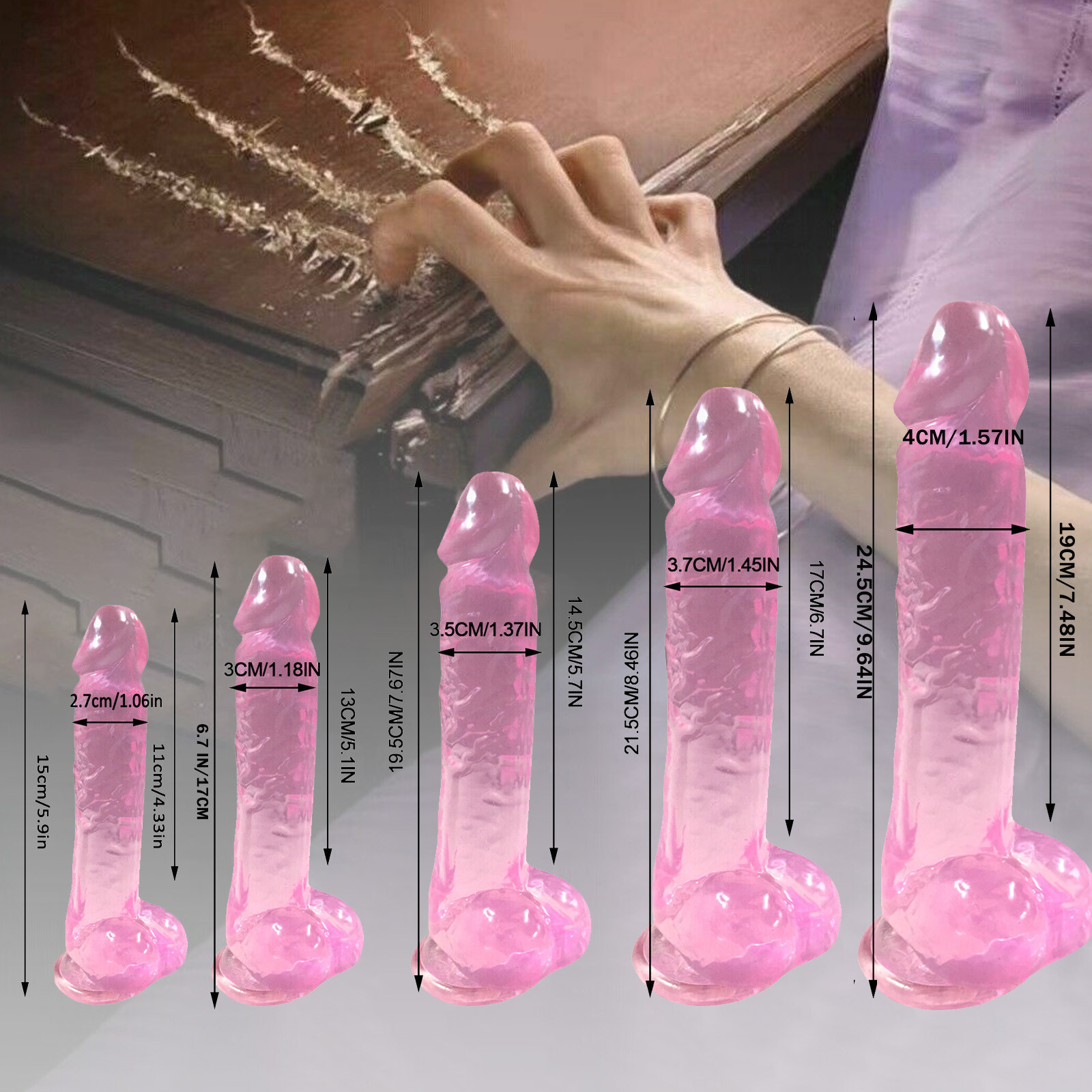 Jelly Dildo 6/7/8/9 IN G-spot Clitoral Massager Adult Sex Toys for Women Men Gay
