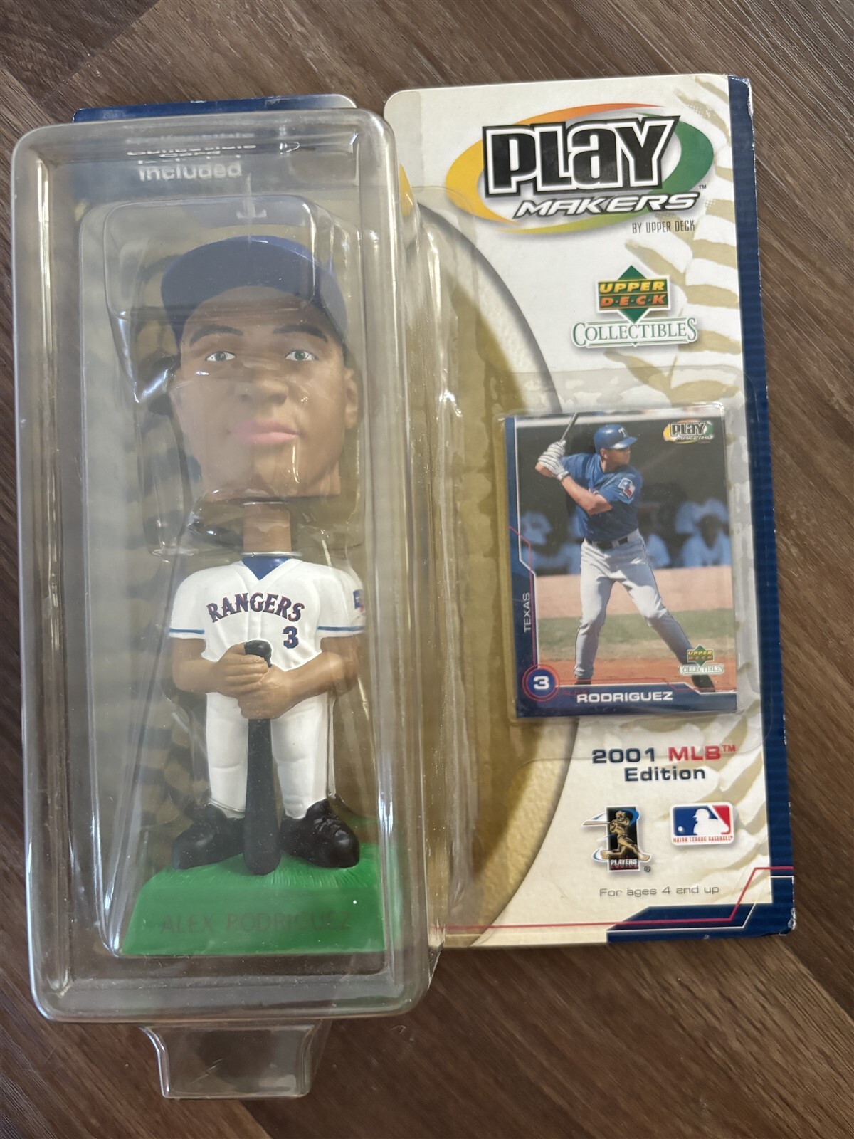 2001 MLB Play Makers Upper Deck Texas Rangers Alex Rodriguez Bobblehead (F2)