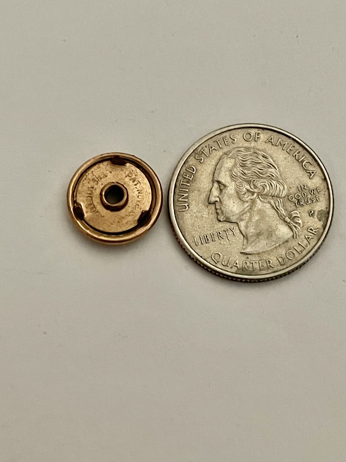 Antique Rolled Gold Button or Stud Marked The Victory Nov. 6, 1900