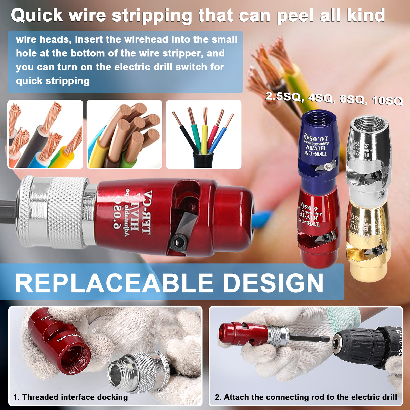 Alloy Electric Wire Stripper Cable Peeling Stripper Practical Y4K0
