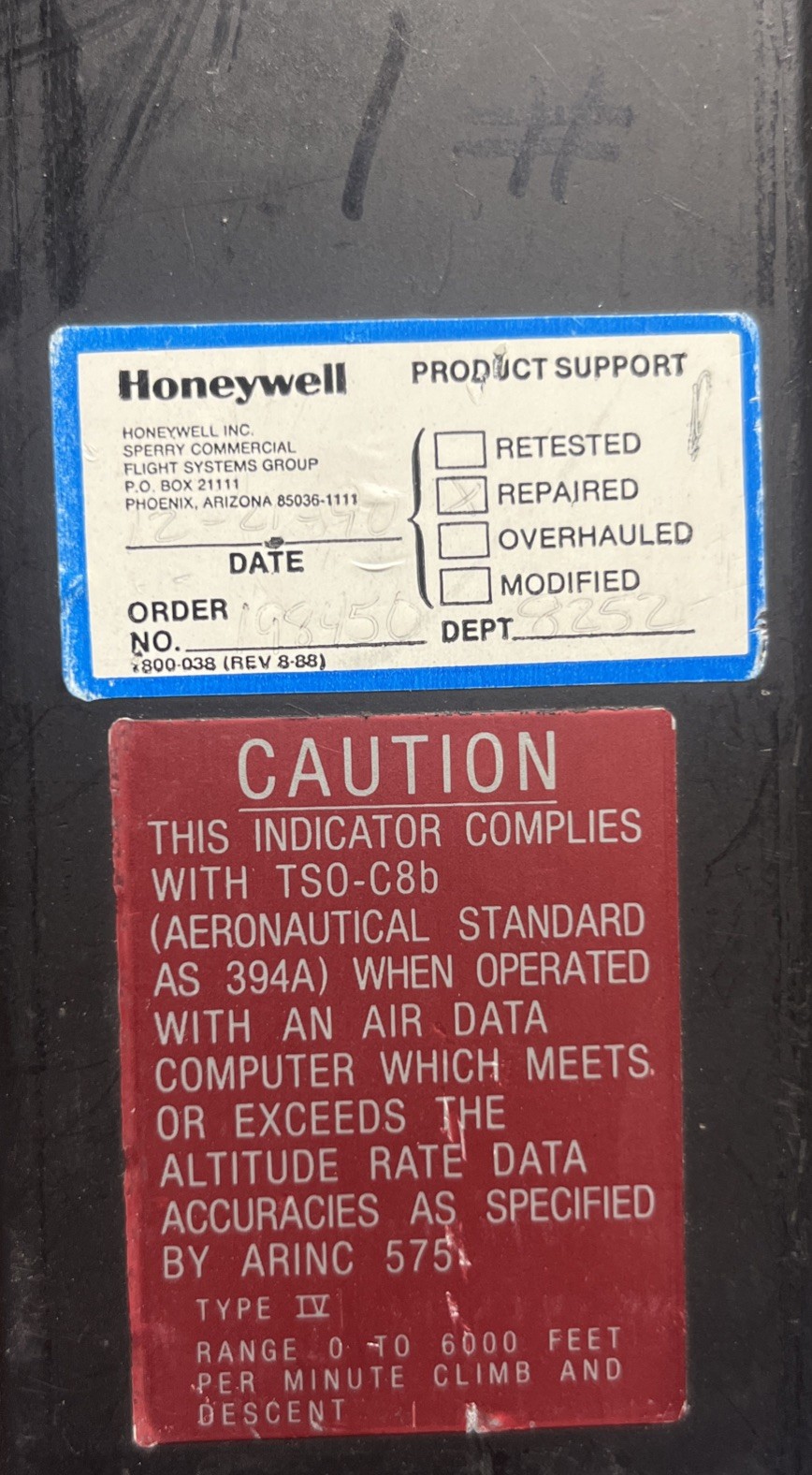 Honeywell Sperry 4013013-906 Vertical Speed Indicator AA-1