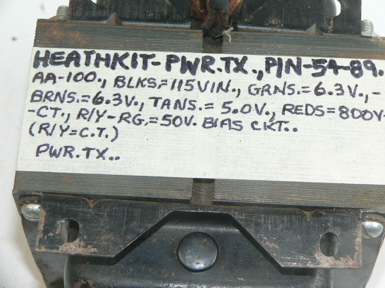 1 Heathkit 54-89 Power Transformer--Tests good-AA-100