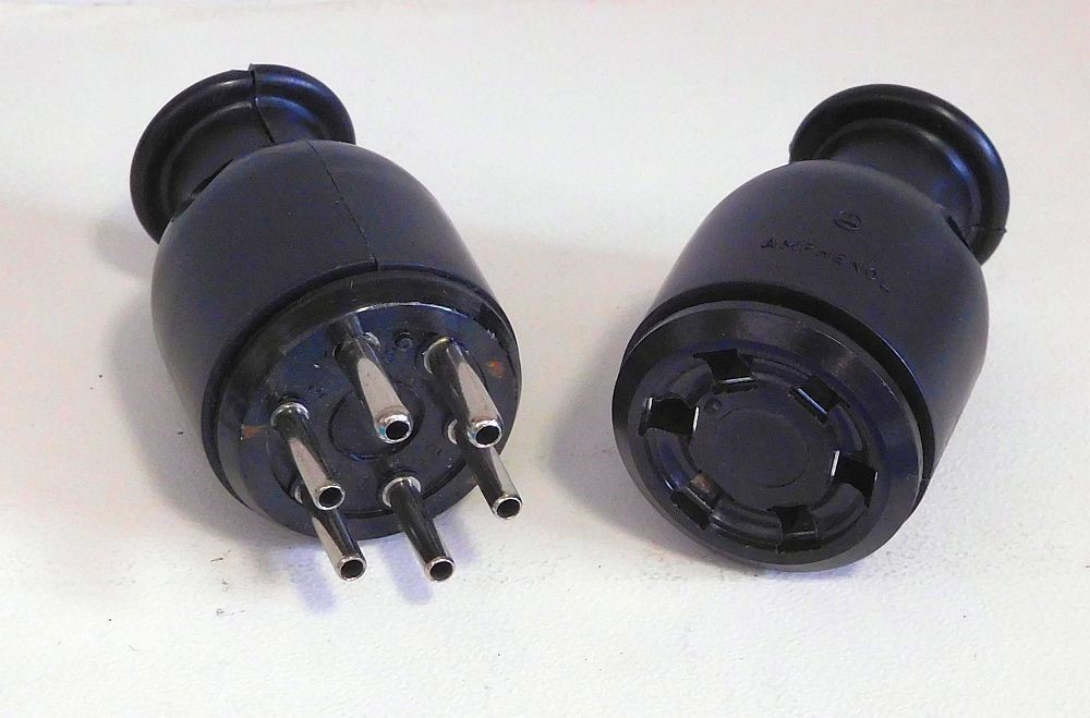 NEW UNUSED SCARCE 6 (SIX) PIN CONNECTOR SET FOR LESLIE, RODGERS ORGAN SPEAKERS
