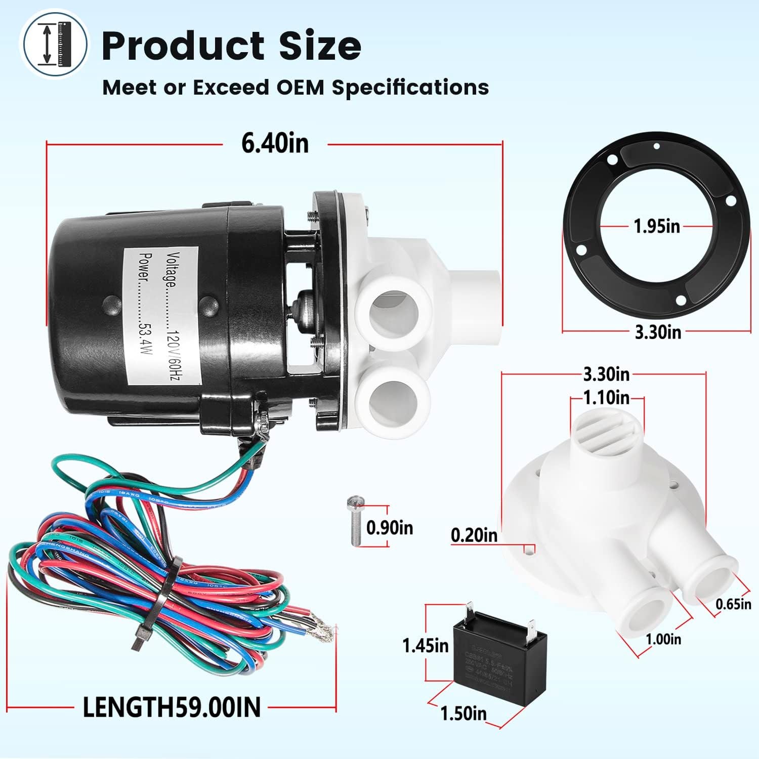 APTA92P10WD1 PA0613 Water Pump Motor 120V 53.4W 0.4A For Hoshizaki Ice Machine