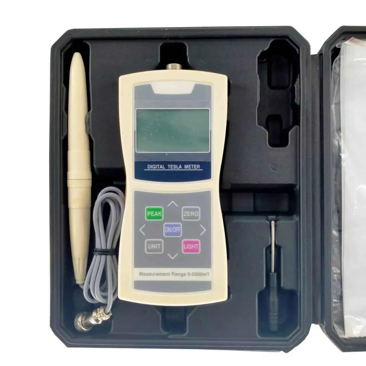 Gaussmeter Digital Tesla Meter Magnetic Field Gauss Meter with Range 0-2500mT