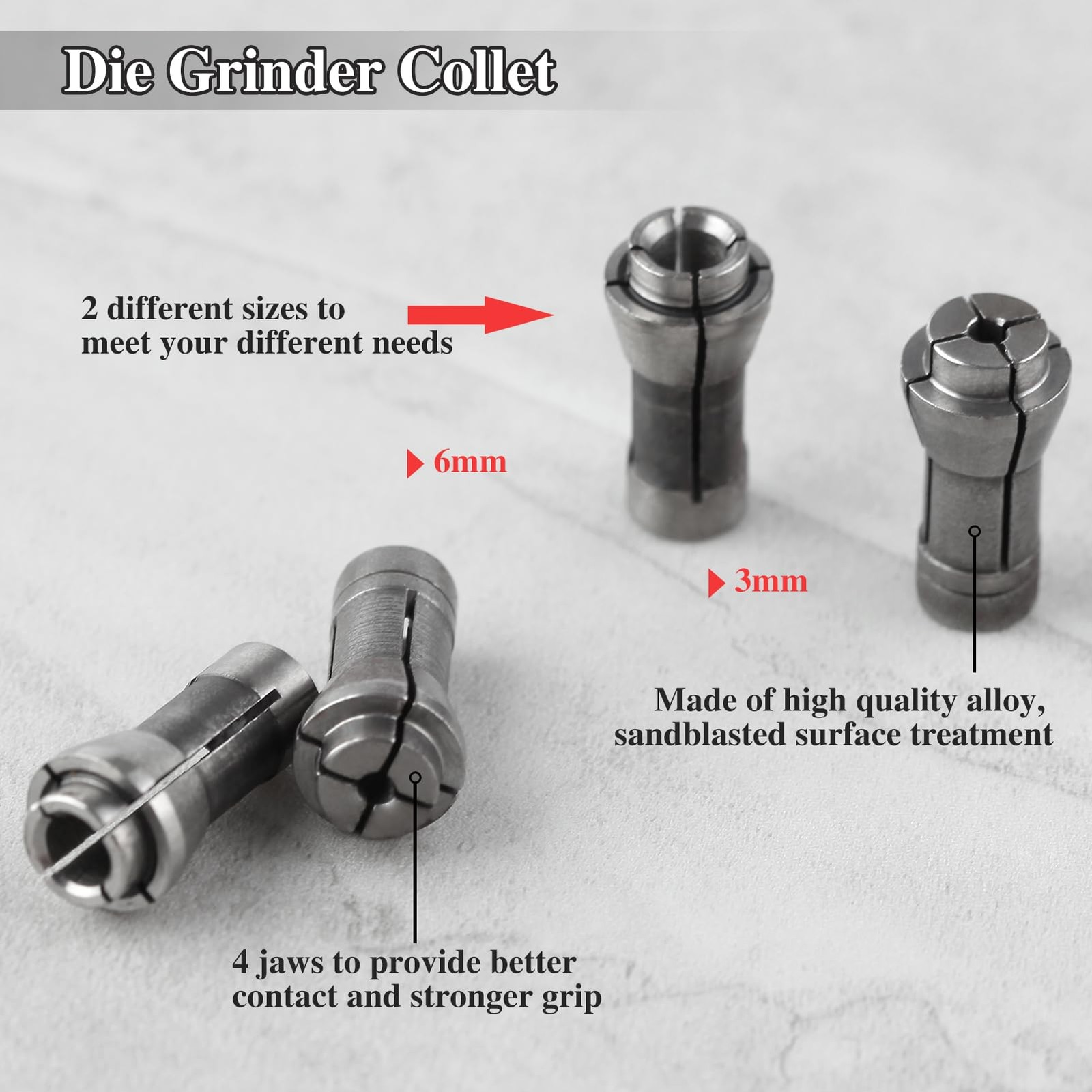 LEONTOOL 4 Pcs Die Grinder Collet Grinding Machine Clamping Adapter...