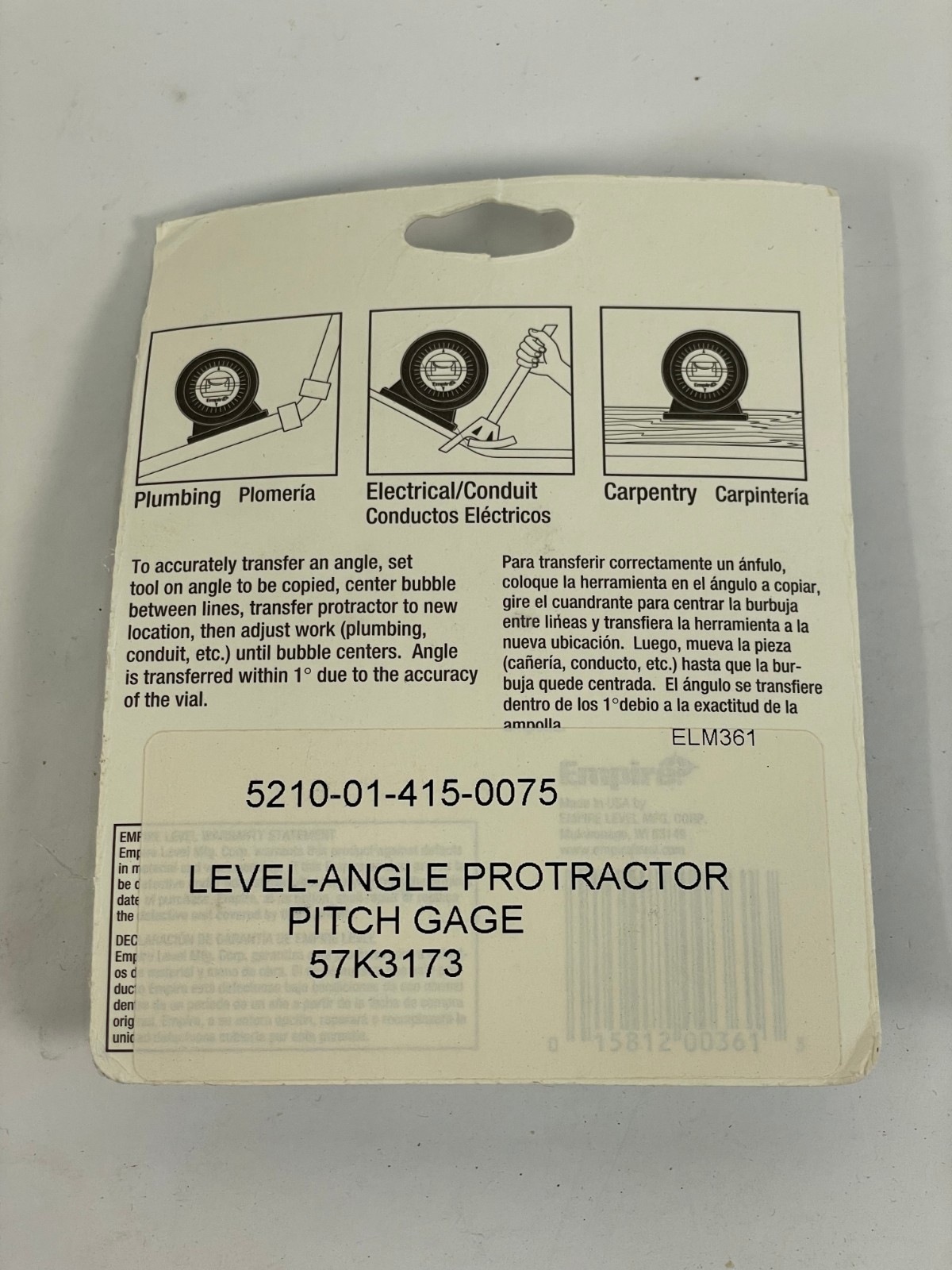 Empire 361 Angle Reference Protractor