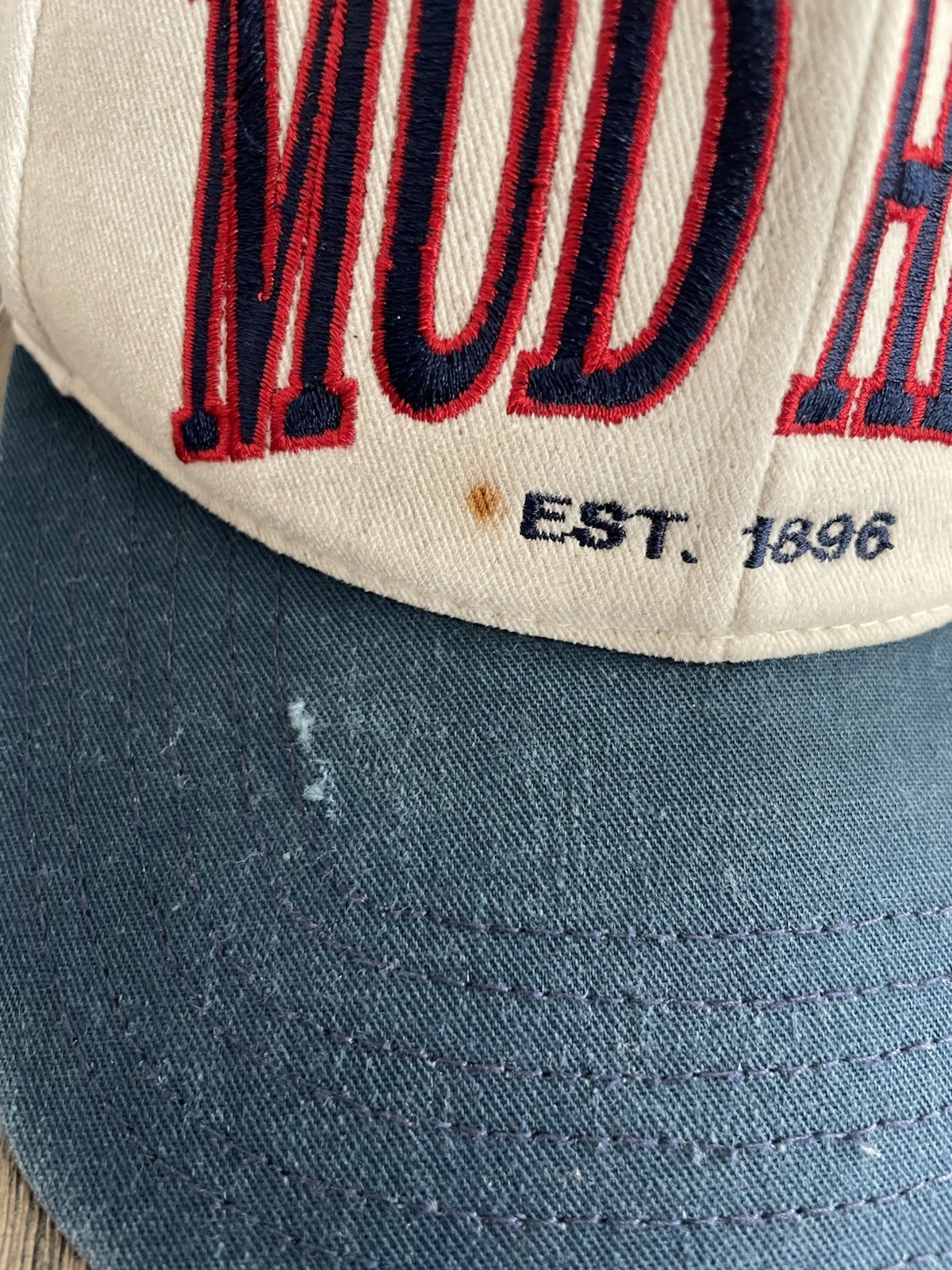 Vintage Toledo Mud Hens White Twins Snapback Hat Spell Out Arch Logo Made USA