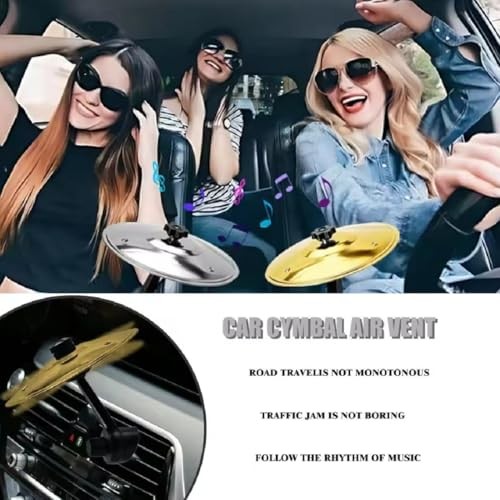 Car Cymbal Air Vent,Car Symbol Drum Air Vent,Mini Drum Crash Cymbal For Gold