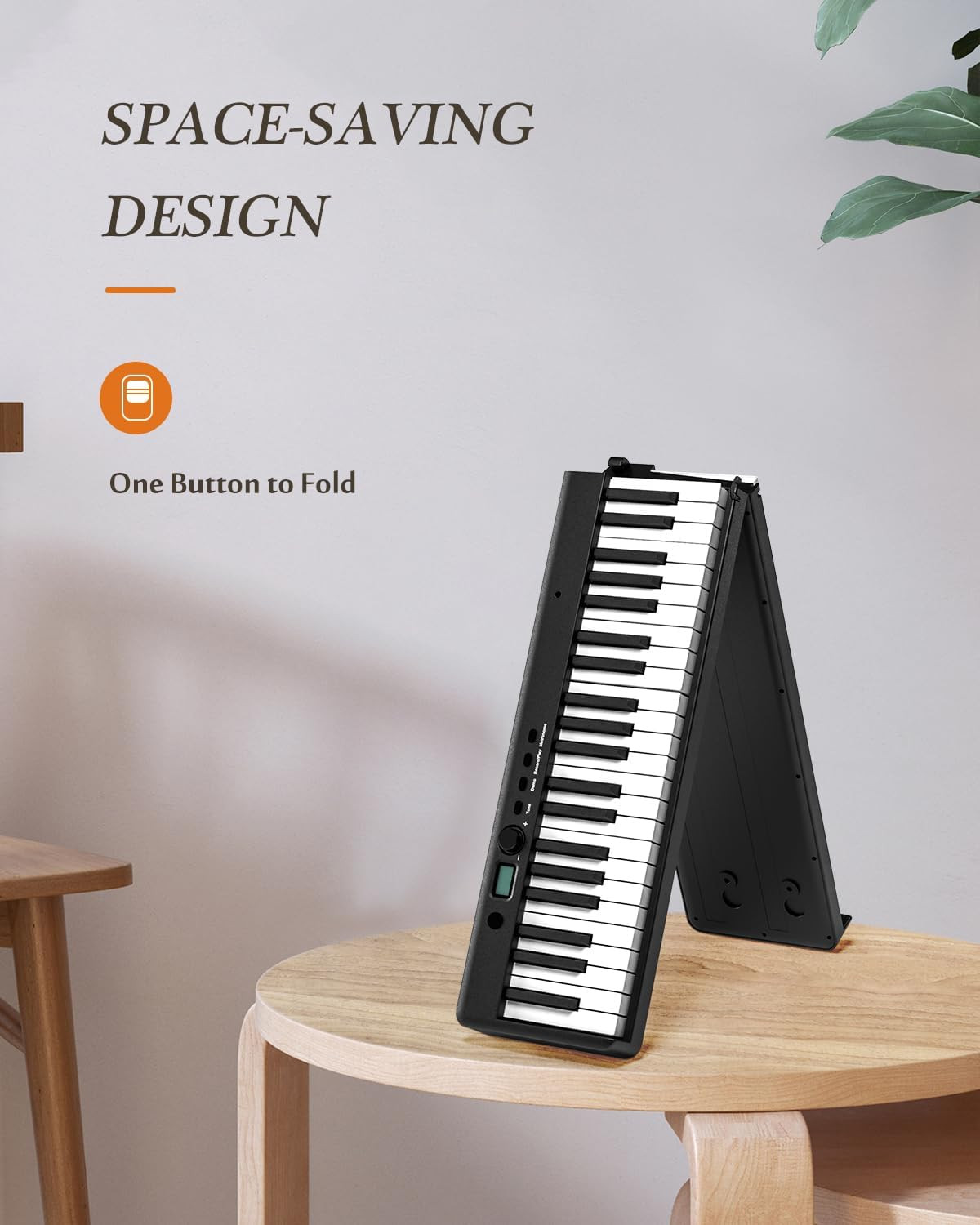 88 Key Folding Digital Piano Semi Weighted Portable w/ MIDI Bluetooth