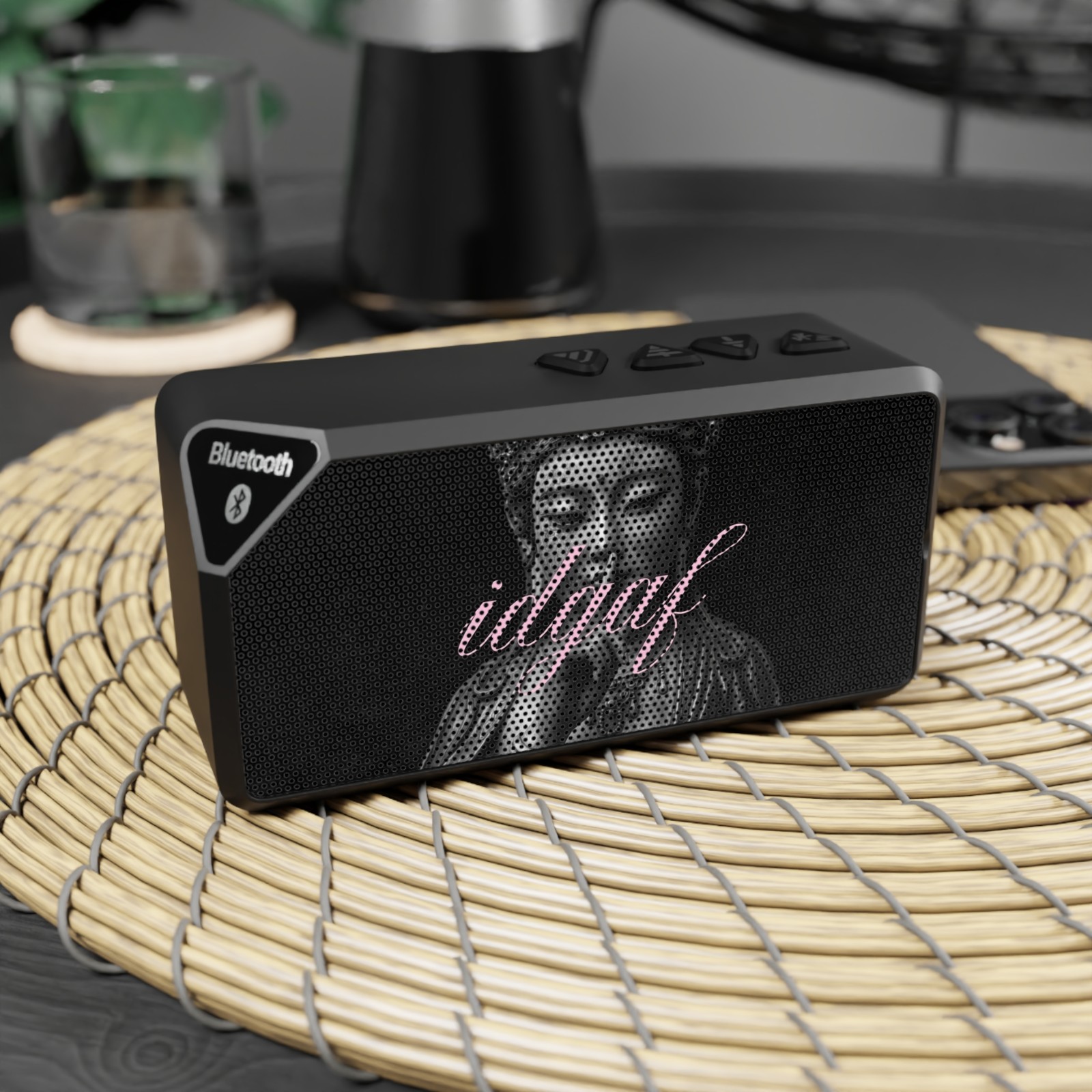 Jabba design Bluetooth Speaker | Retro Portrait, Pink Script