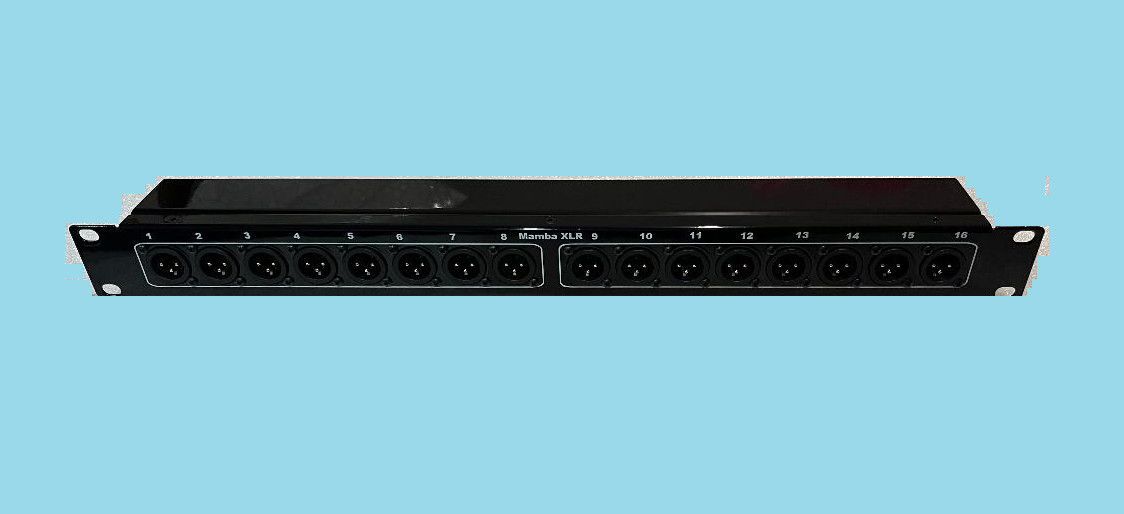 Mamba 16 XLR Male to 16 Combo (XLR-TRS-TS) 1RU XLR to XLR Patch Bay