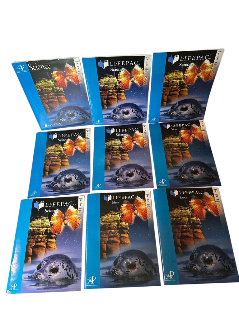 LIFEPAC Science Grade 6  Student Workbooks Units 2-10 Home School Alpha Omege
