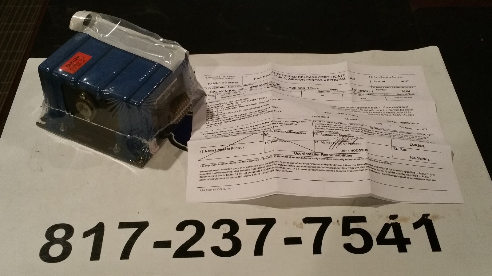 POWER SUPPLY, PS815B, 4000289-8504, fresh 8130 11/15
