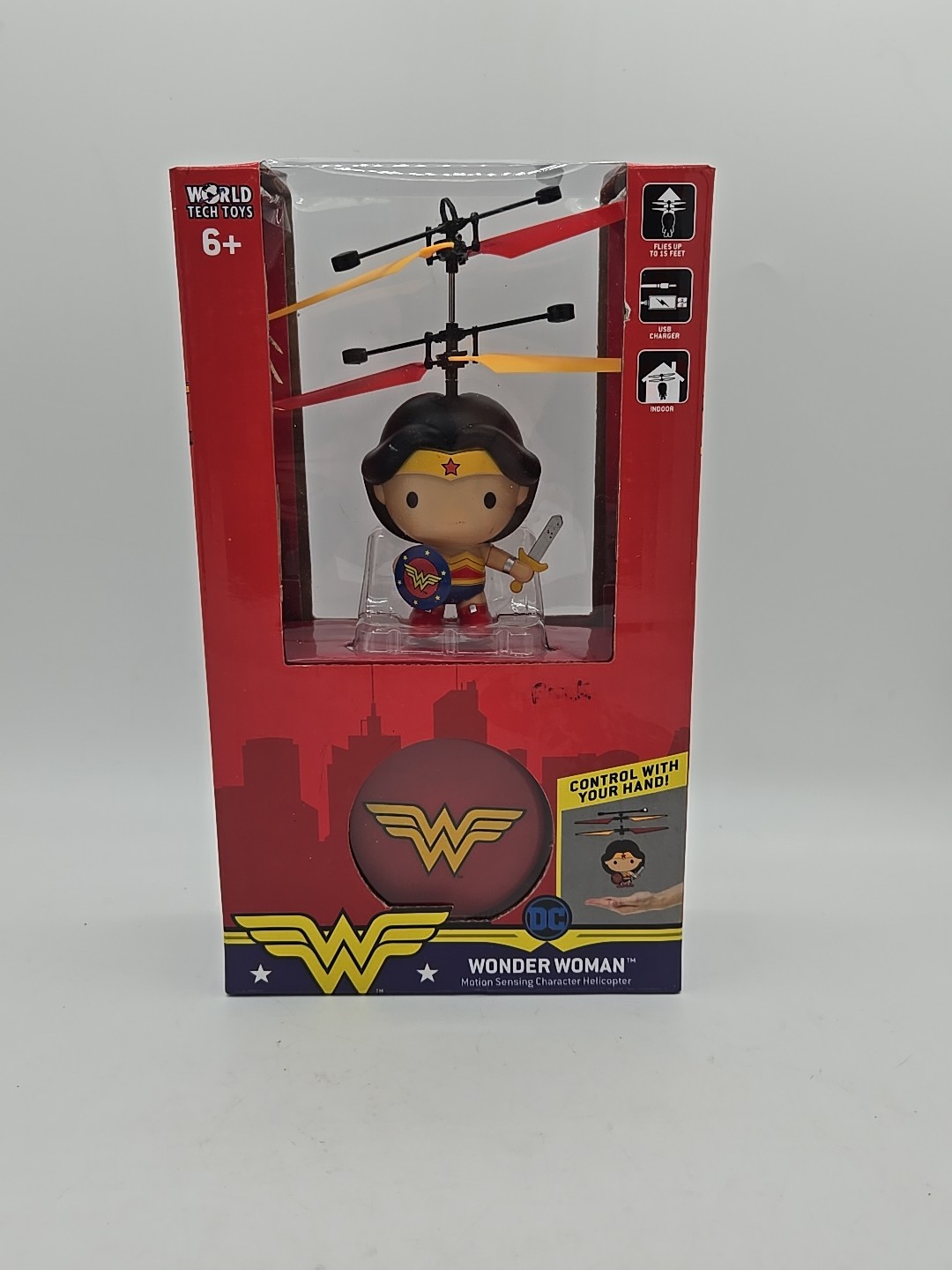 DC Wonder Woman 3.5 Inch Flying Character UFO Helicopter NEW IN BOX