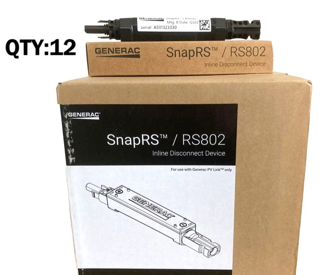 QTY:12  Generac SnapRS RS802  Inline Disconnect Device Brand New 12 Units- USA
