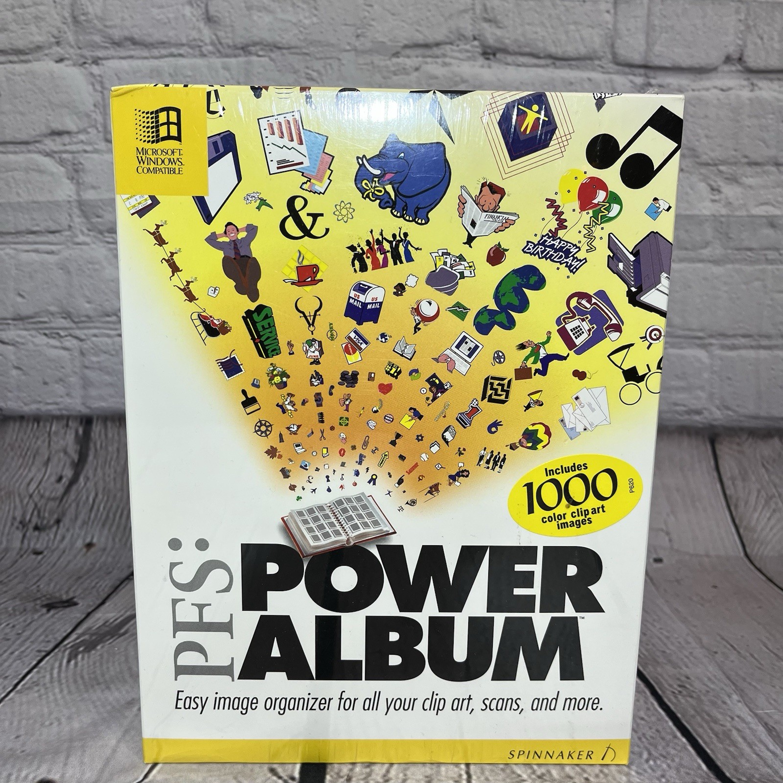 PFS Power Album Spinnaker PowerUp Software 3.5” Disks Clip FOR WINDOWS Art New
