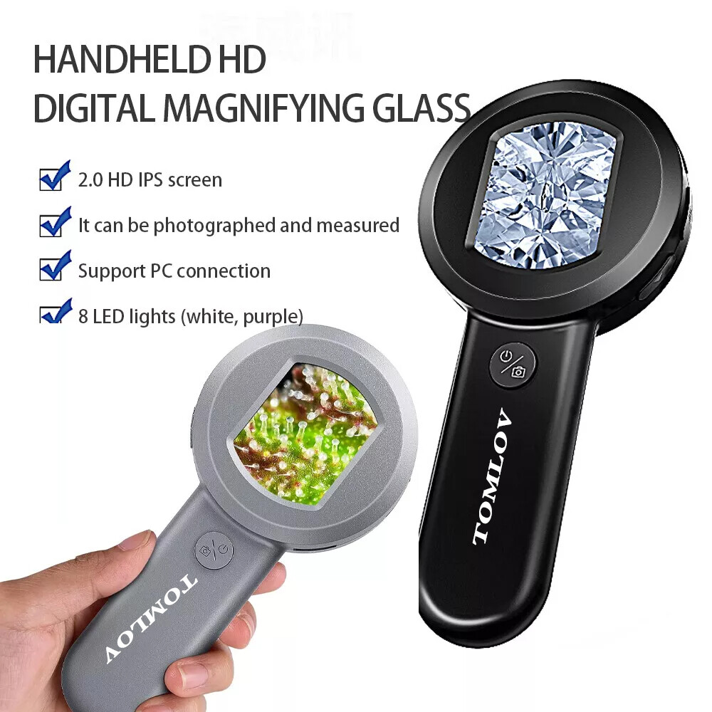 TOMLOV Digital Microscope fr Coin Gems Jeweler Magnifier Magnifying Glass Loupe