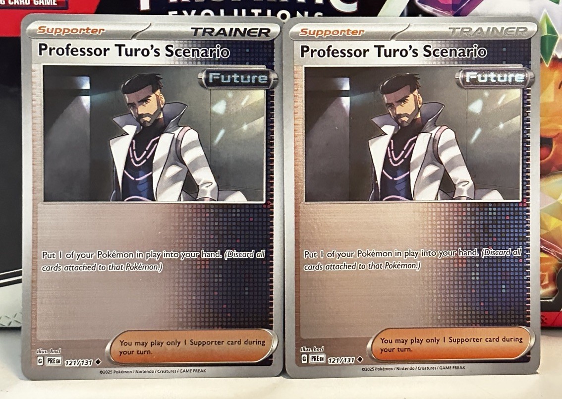 (Set Of 2) Pokemon Mega Evolution Reverse Holo - Professor Turo's Scenario #121