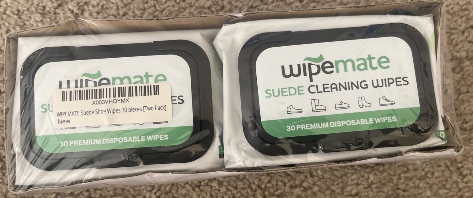 WIPEMATE Premium Suede Cleaner Wipes, Quick Wipes for Home or Travel 2 Pack