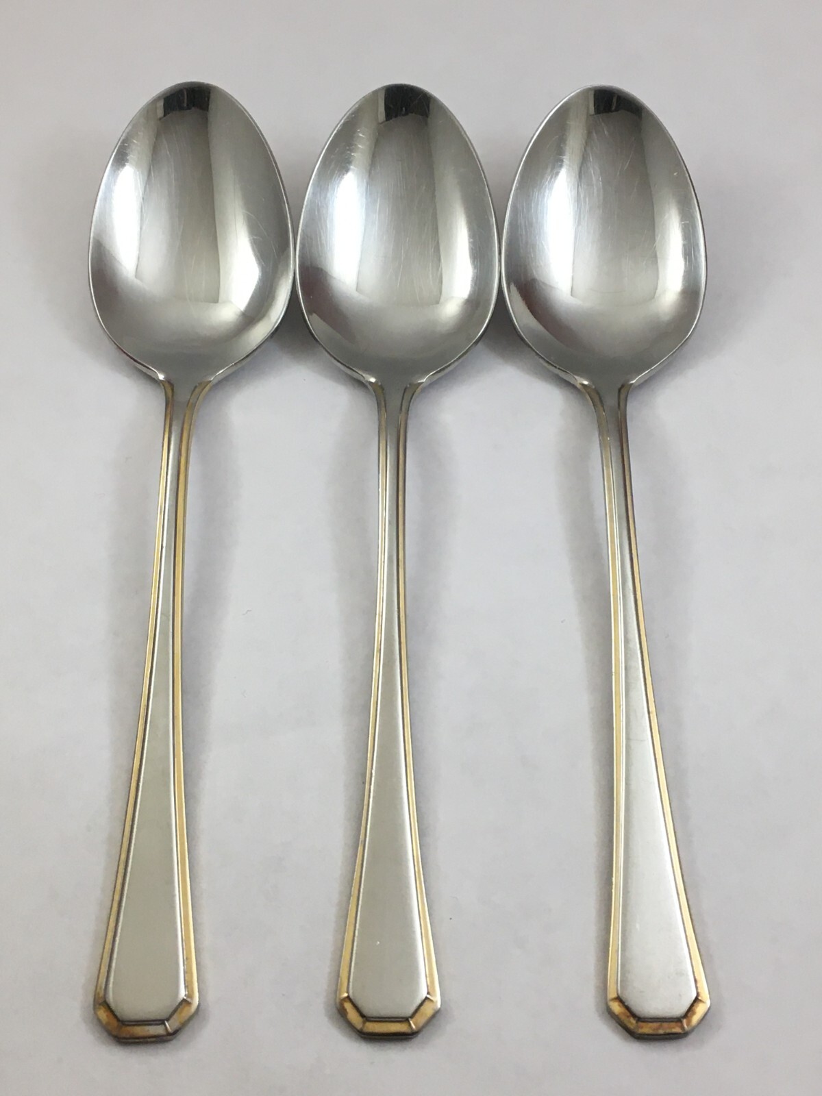 Lot Of 3 Oneida Golden Katherine 18/10 Stainless Oval Soup Spoons 7 1/4" Korea