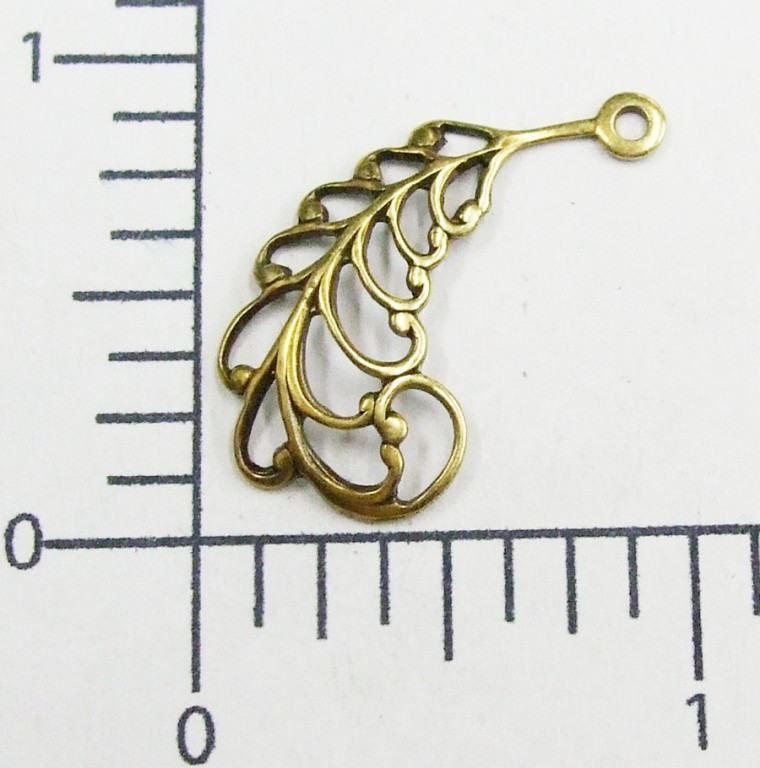 24103         4 Pc Brass Oxidized Victorian Wing Jewelry Finding  SALE