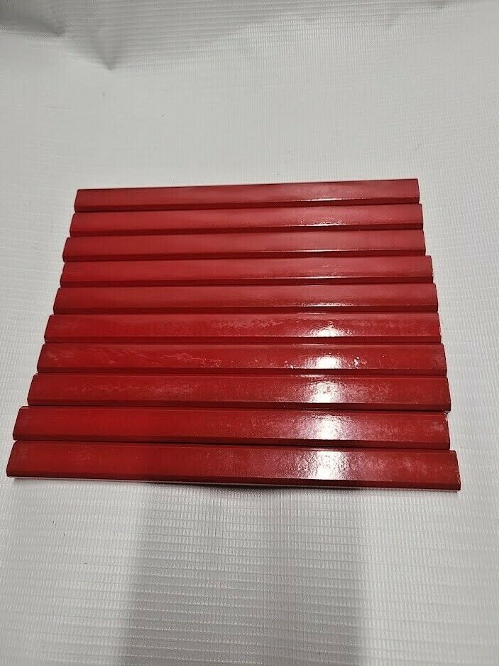 Lot of 10 Carpenters Pencils 7" Flat with Black Lead New Free Shipping