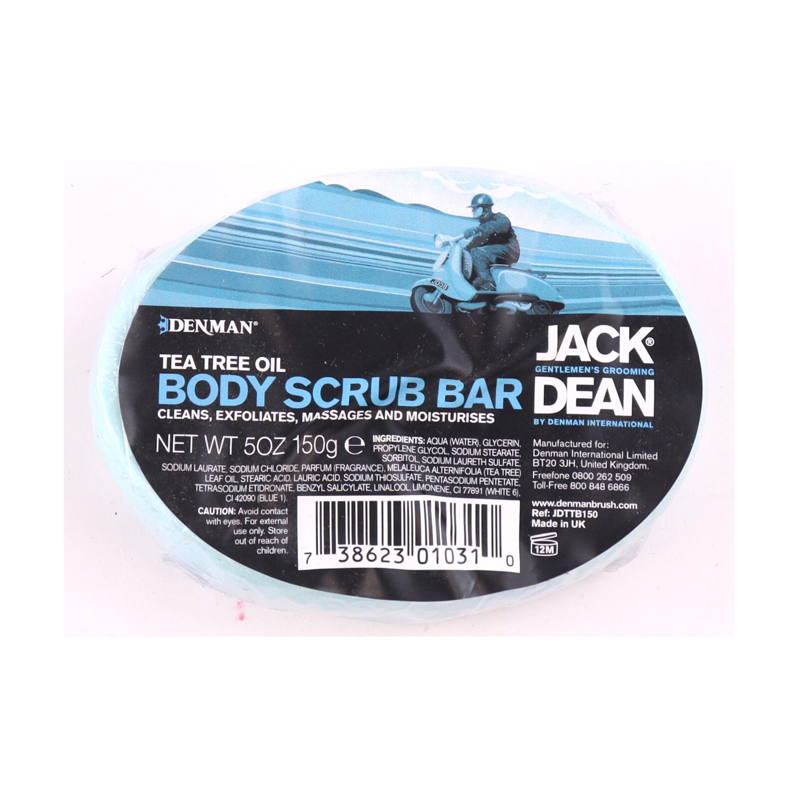 Denman Jack Dean Tea Tree Oil Body Scrub Bar 150g/5.0oz