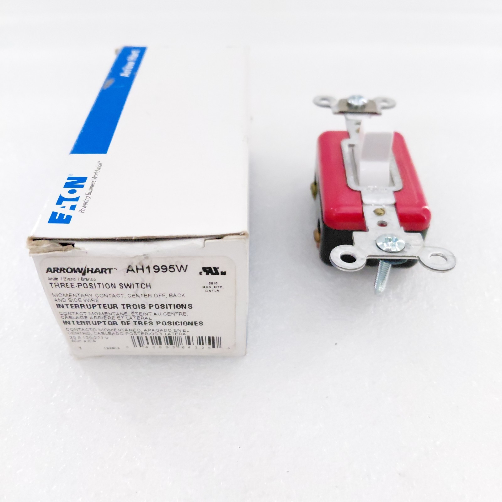 Eaton Arrow Hart AH1995W Three Position Switch 20A 120/277V