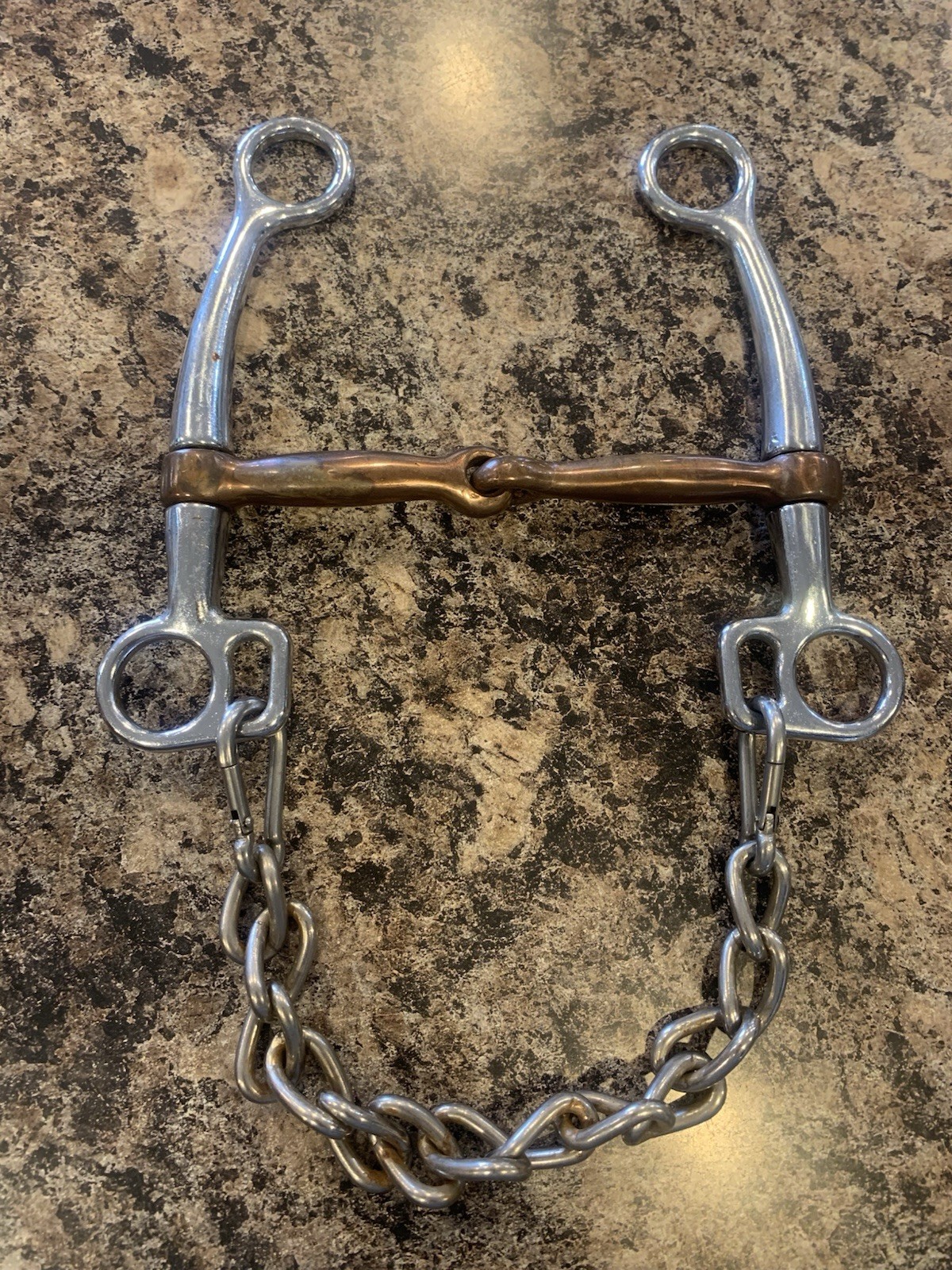 Horse Bit Single Joint Copper Bit And Chain 5.75”