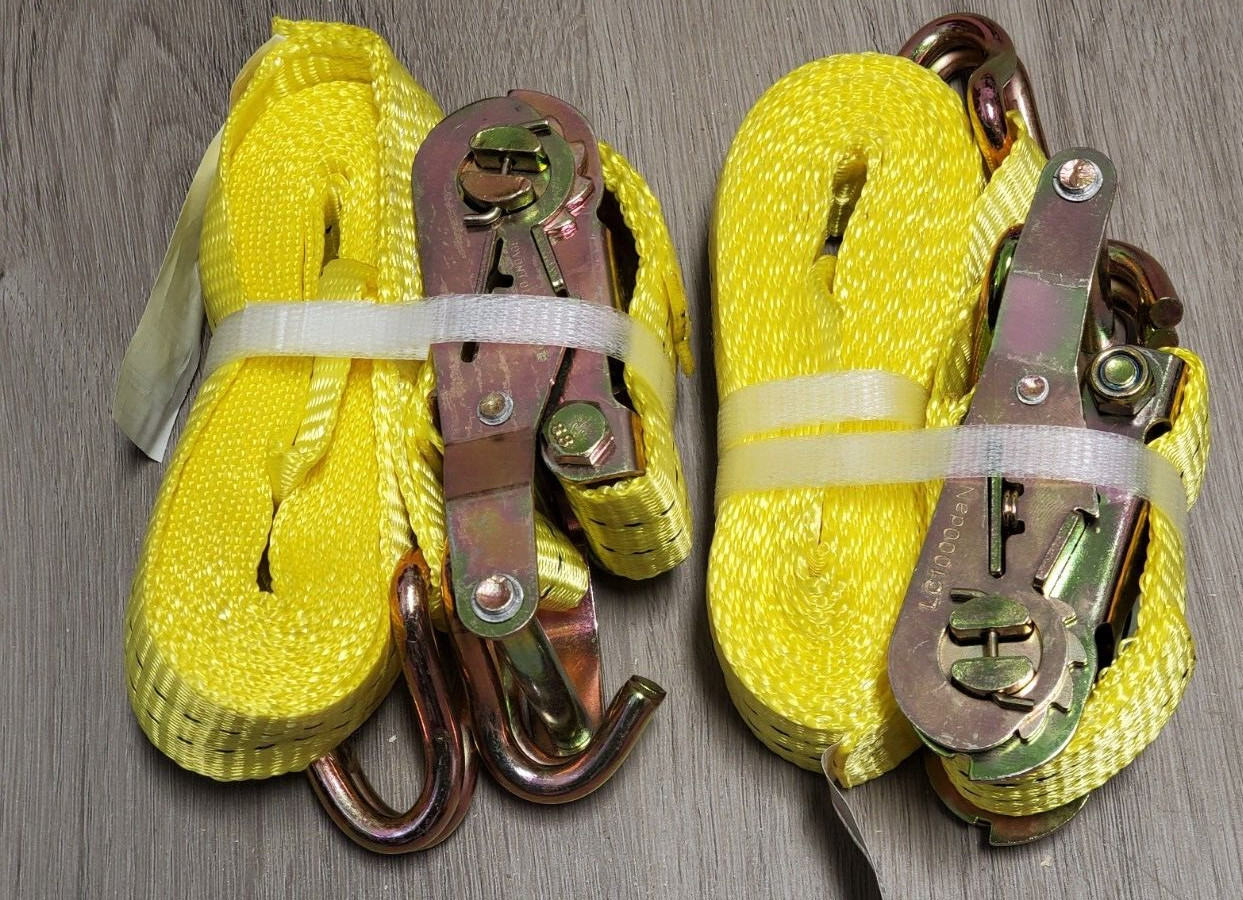 3 PACK  RATCHET TIE DOWN STRAP WITH DOUBLE  J HOOKS 15FEET  LOAD LIMIT 4400LB